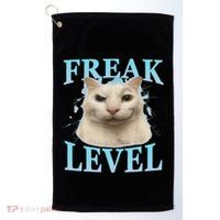 Freak Level Funny Cat Meme Certified Freak Humor Sarcastic Golf Towel thumb 0