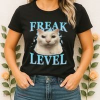 Freak Level Funny Cat Meme Certified Freak Humor Sarcastic Women's T-Shirt thumb 2