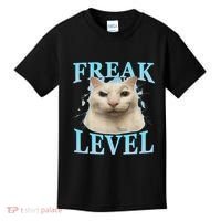 Freak Level Funny Cat Meme Certified Freak Humor Sarcastic Kids T-Shirt thumb 0