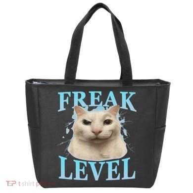 Freak Level Funny Cat Meme Certified Freak Humor Sarcastic Tote Bag