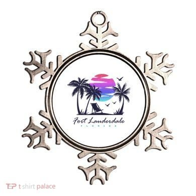 Fort Lauderdale Florida Beach Vacation Retro Vintage Sunset Gift Ornament