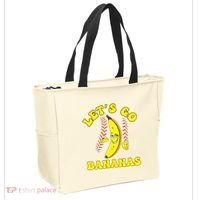 Funny Lets Go Bananas Cute Banana Tote Bag thumb 2