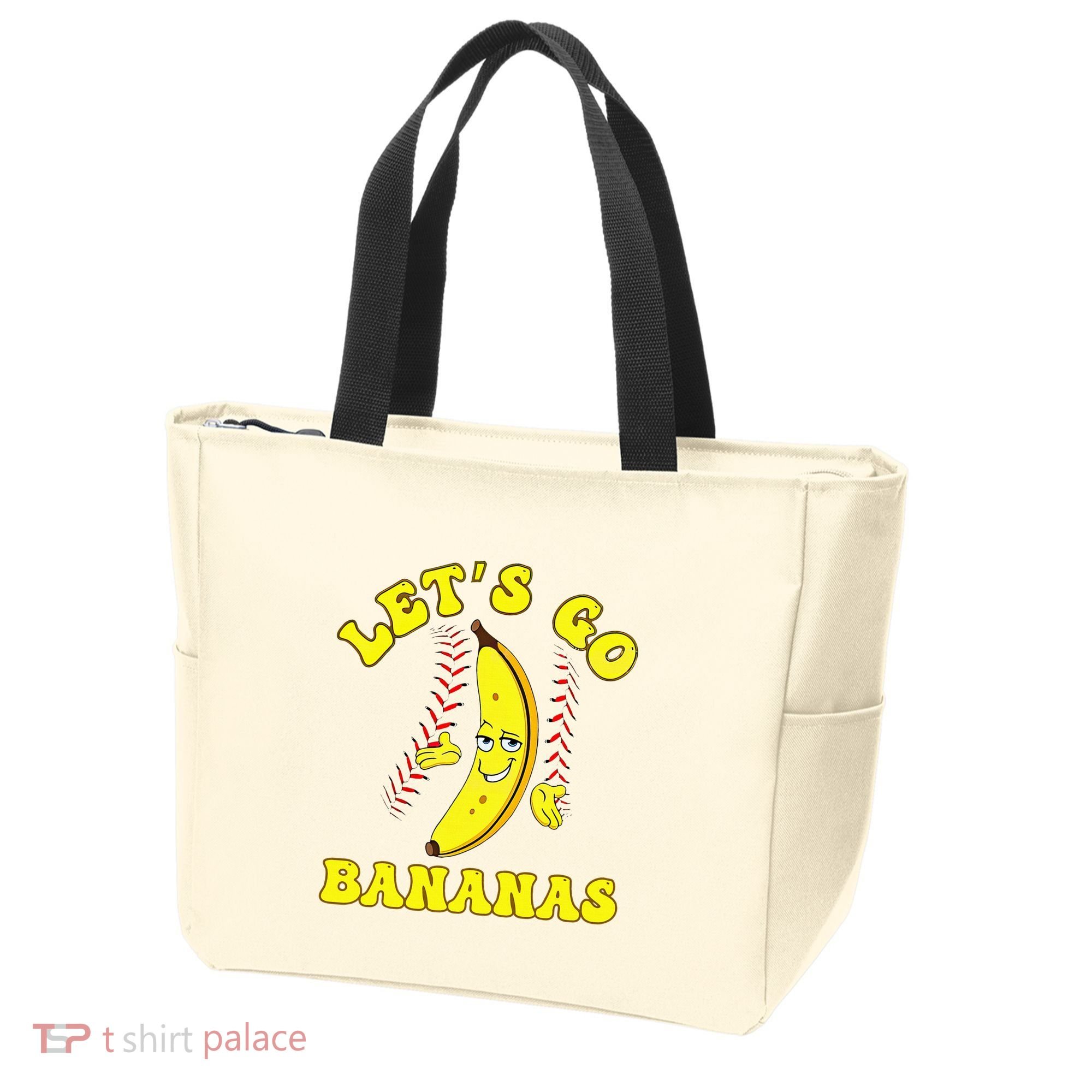Funny Lets Go Bananas Cute Banana Tote Bag