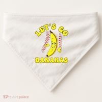 Funny Lets Go Bananas Cute Banana USA-Made Doggie Bandana thumb 0