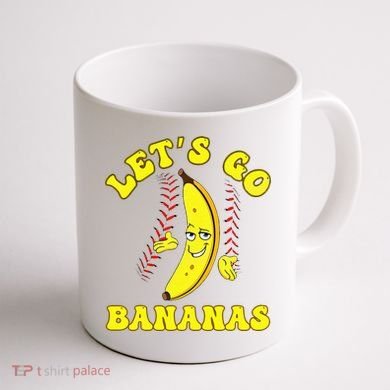 Funny Lets Go Bananas Cute Banana Coffee Mug back