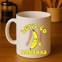 Funny Lets Go Bananas Cute Banana Coffee Mug thumb 4