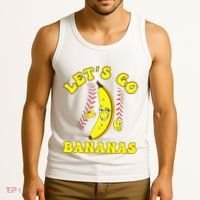 Funny Lets Go Bananas Cute Banana Tank Top thumb 3