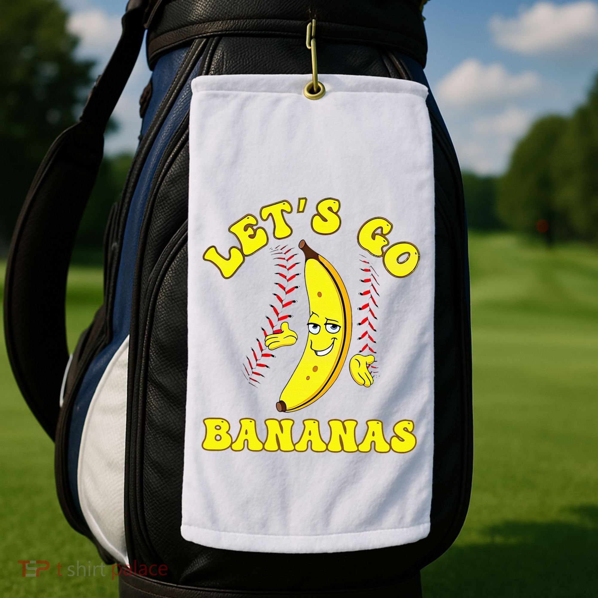 Funny Lets Go Bananas Cute Banana Golf Towel
