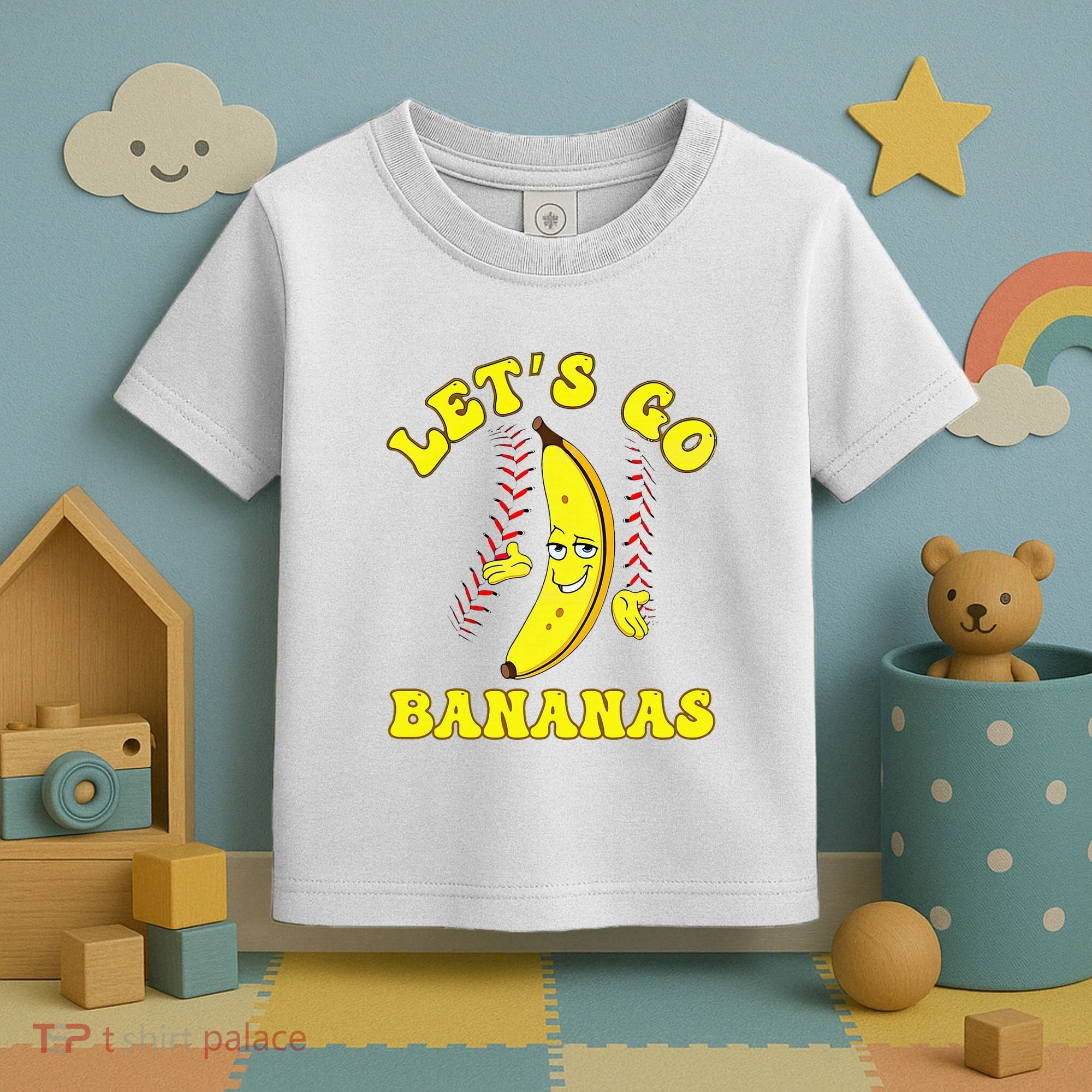 Funny Lets Go Bananas Cute Banana Toddler T-Shirt