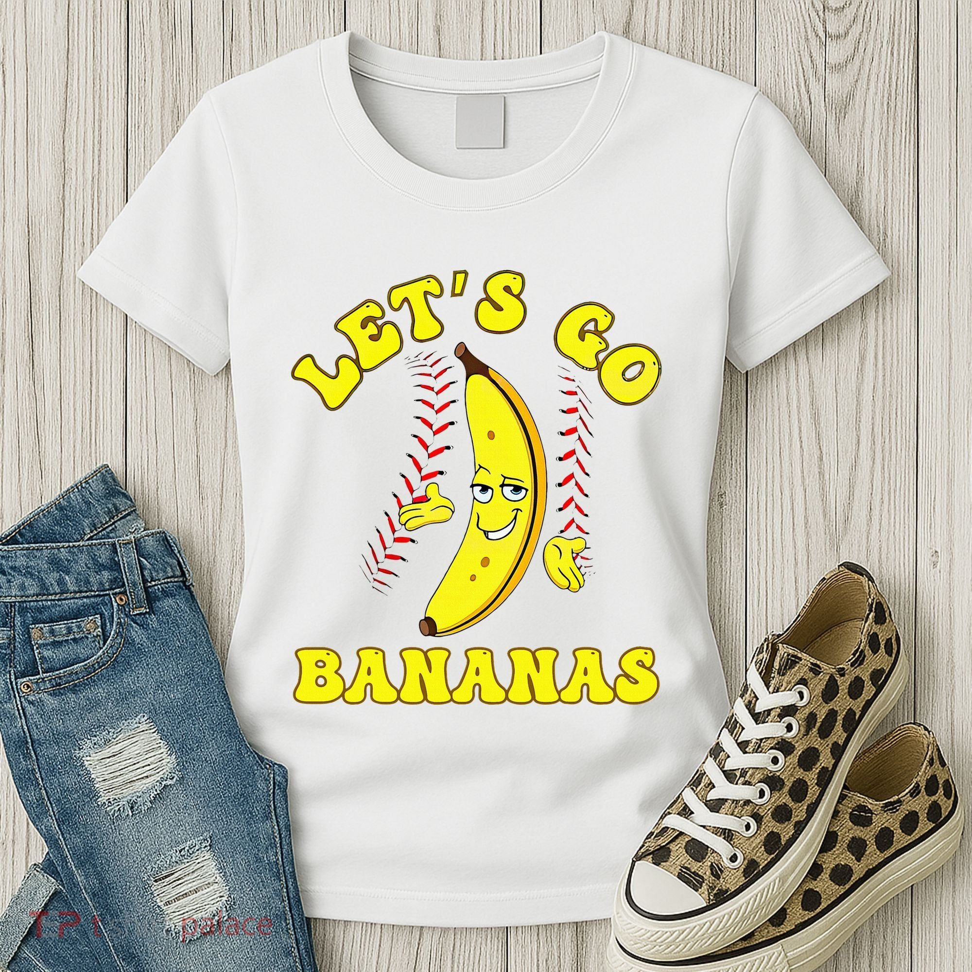 Funny Lets Go Bananas Cute Banana Women's T-Shirt