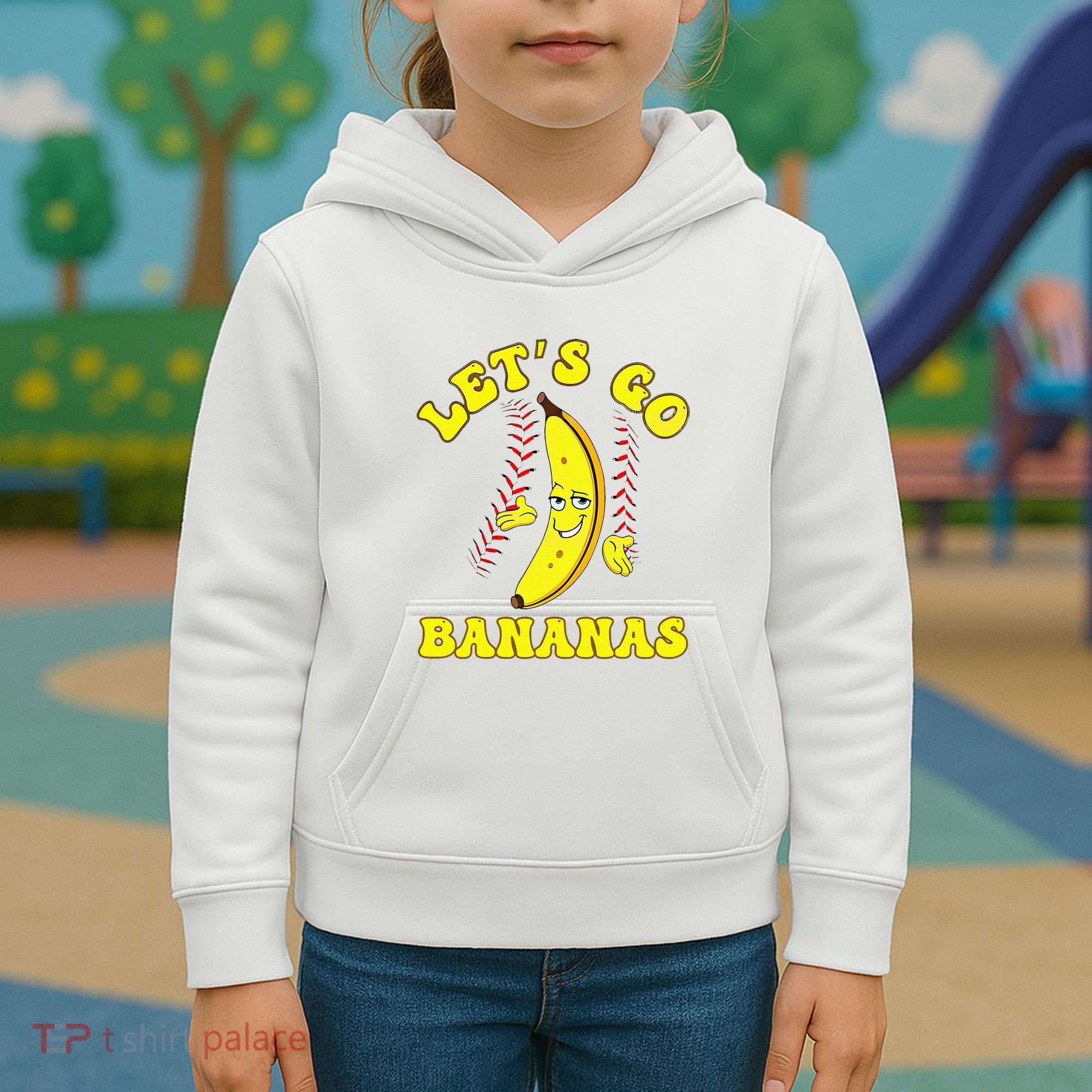 Funny Lets Go Bananas Cute Banana Kids Hoodie