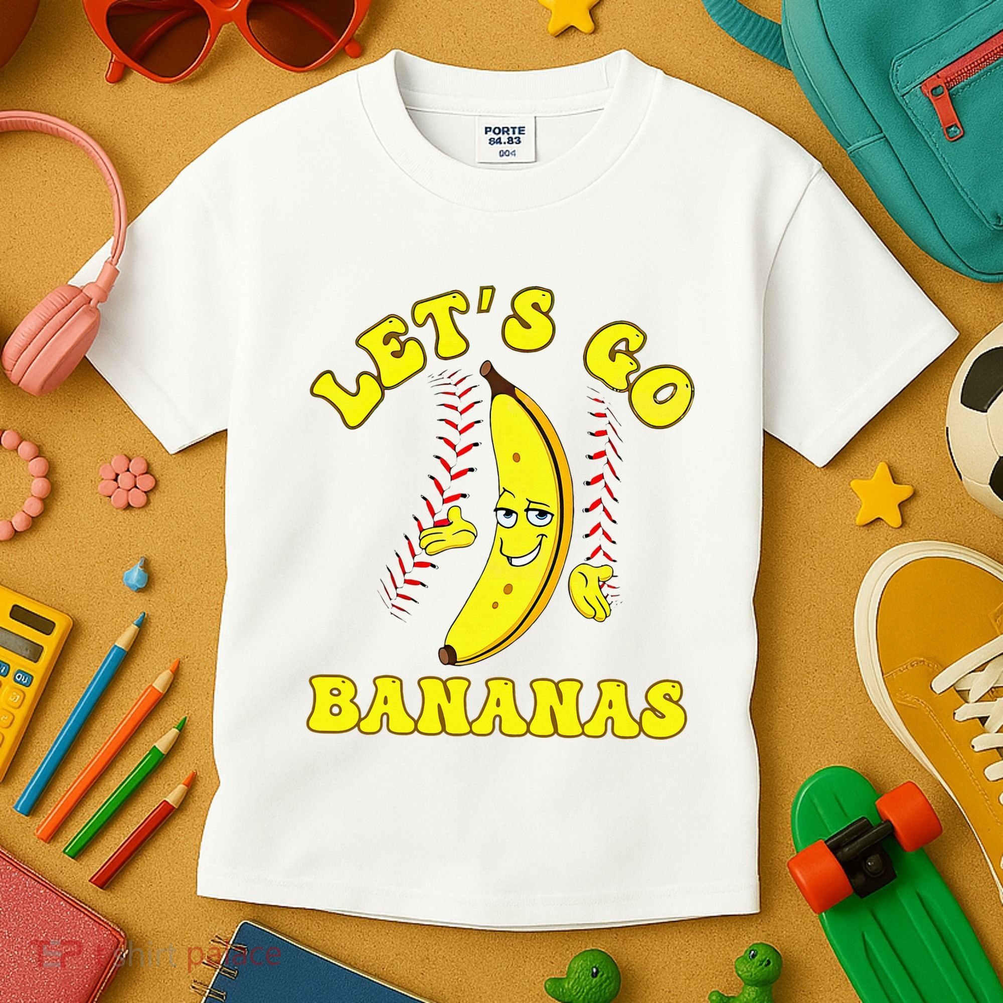 Funny Lets Go Bananas Cute Banana Kids T-Shirt