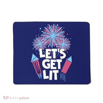 Funny Lets Get Lit Fireworks 4th Of July Retro Vintage Gift Mousepad
