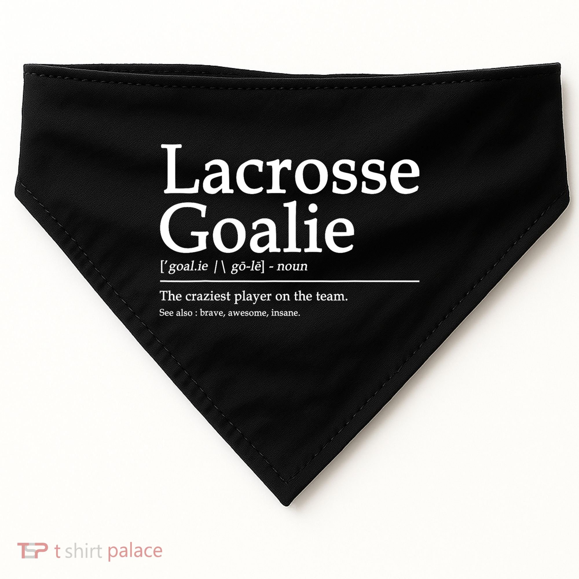 Funny Lacrosse Goalie Definition Quote Cool USA-Made Doggie Bandana