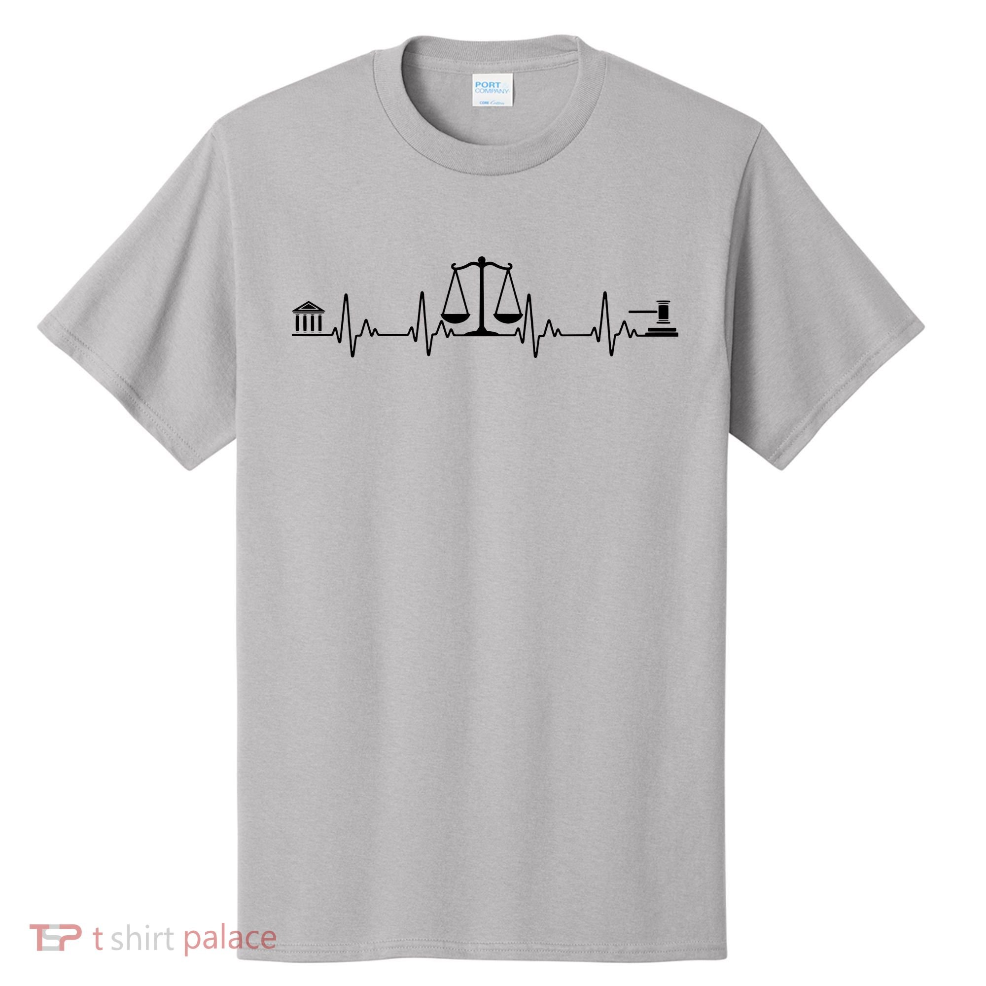Funny Lawyer Gift Law School Attorney Men Women Heartbeat T-Shirt