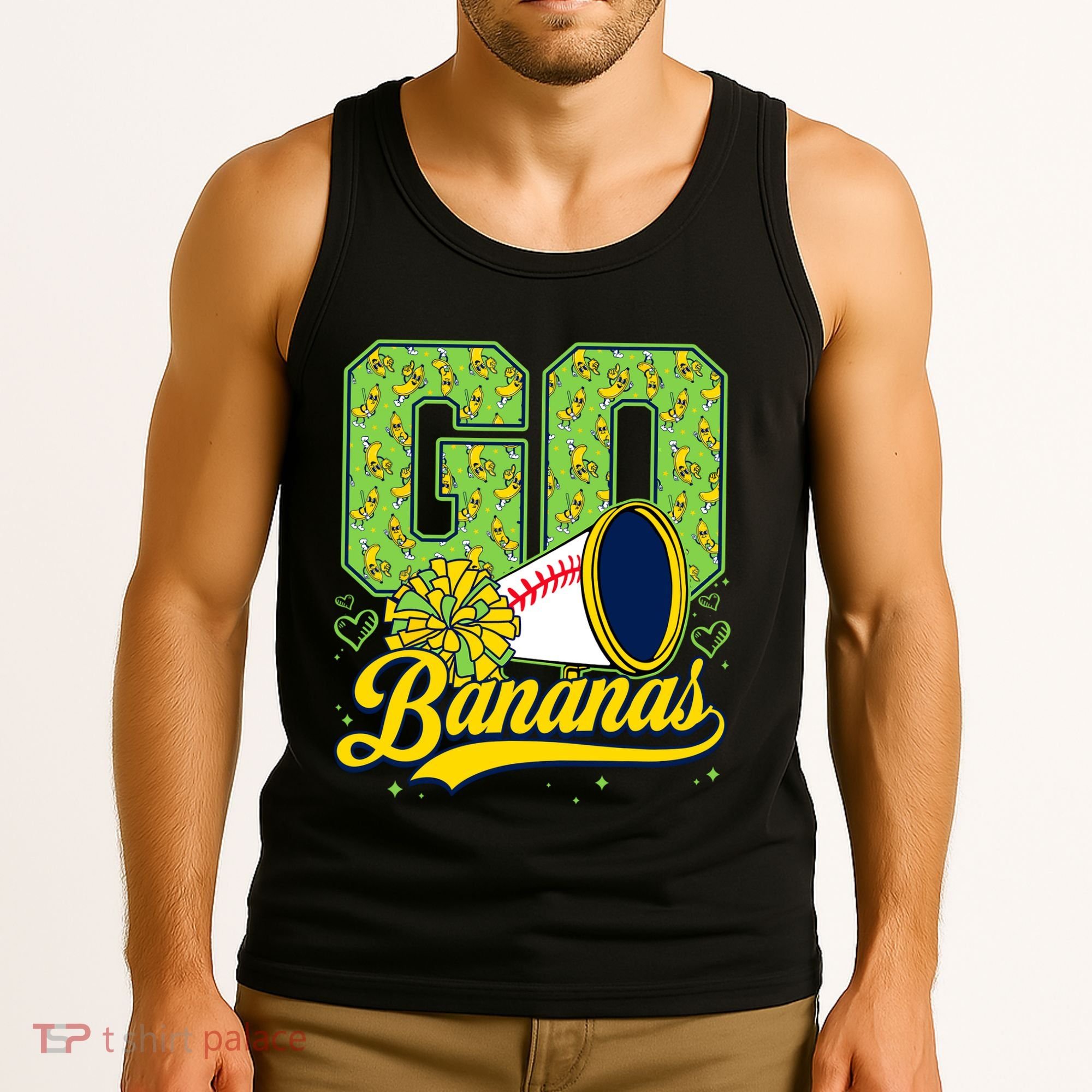 Funny LetS Go Bananas Graphic Tank Top