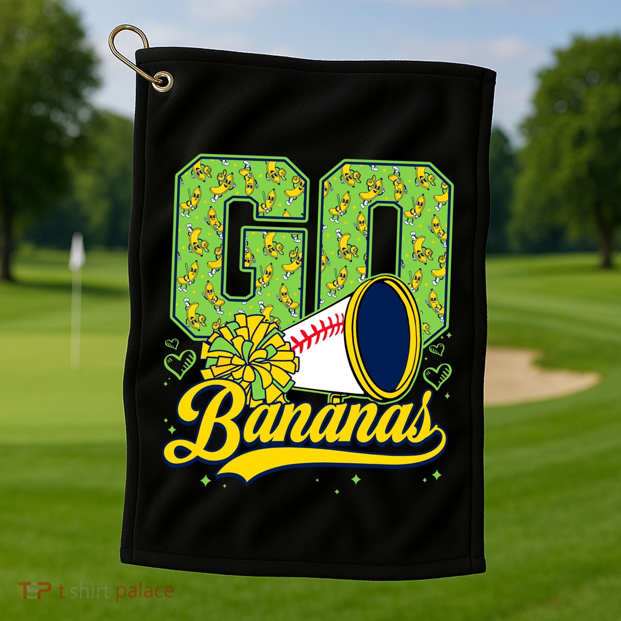 Funny LetS Go Bananas Graphic Golf Towel