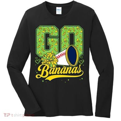 Funny LetS Go Bananas Graphic Women's Long Sleeve Shirt