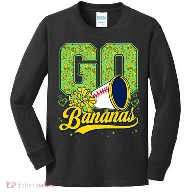 Funny LetS Go Bananas Graphic Kids Long Sleeve Shirt