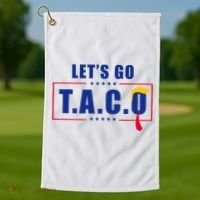 Funny Let's Go Taco Trump Golf Towel thumb 1