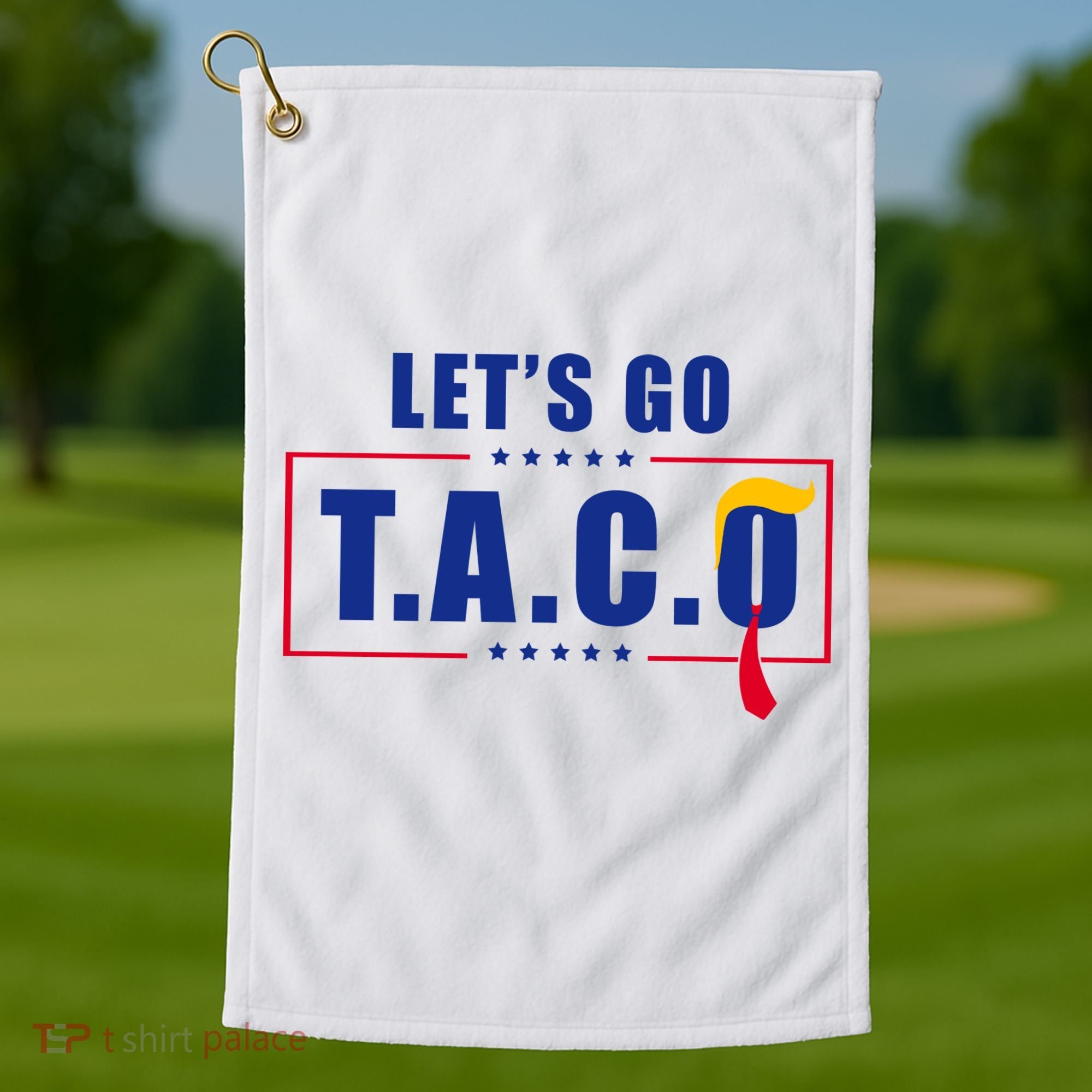 Funny Let's Go Taco Trump Golf Towel