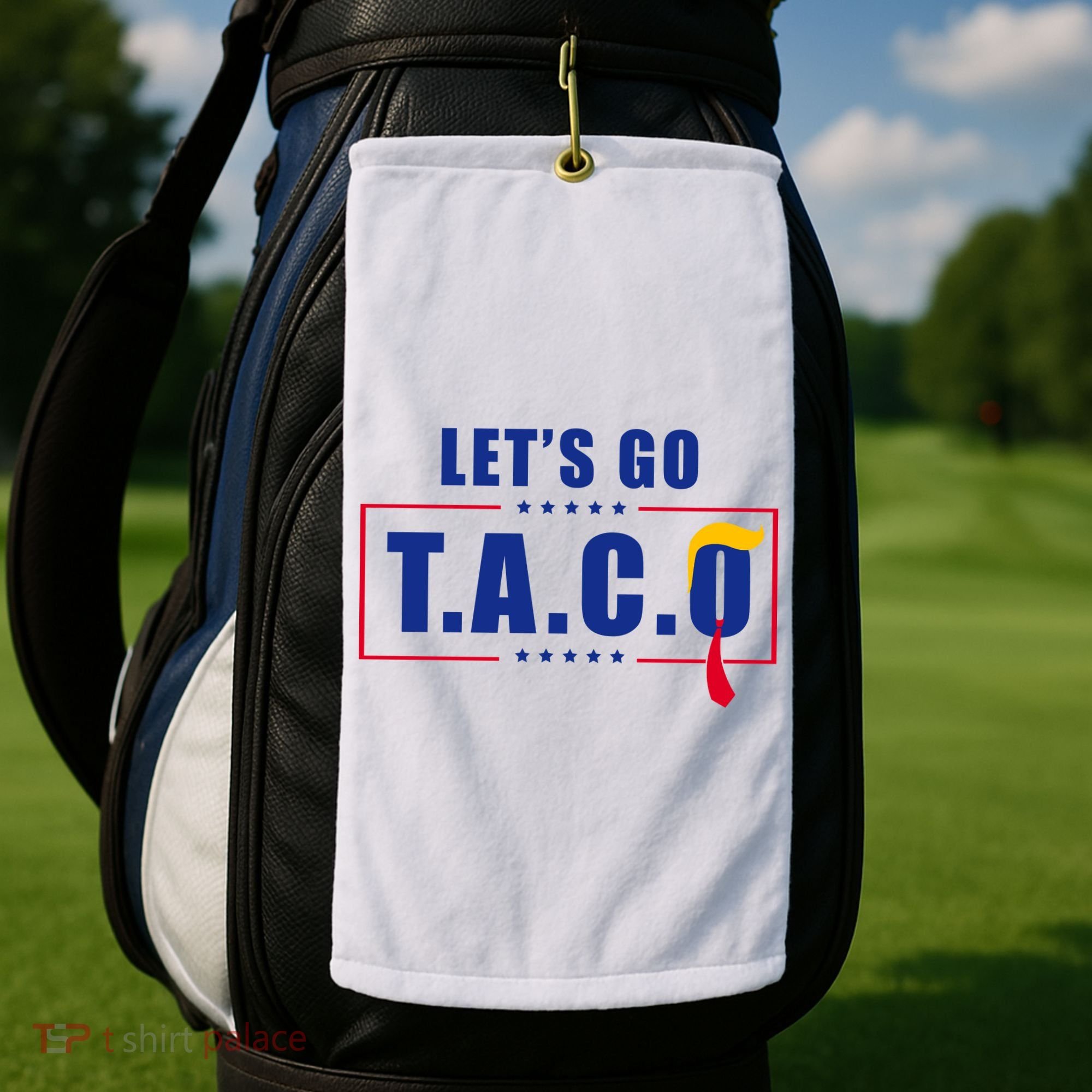 Funny Let's Go Taco Trump Golf Towel