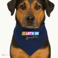 FJB Let's Go Brandon Anti Biden Chant Racing Logo USA-Made Doggie Bandana thumb 1