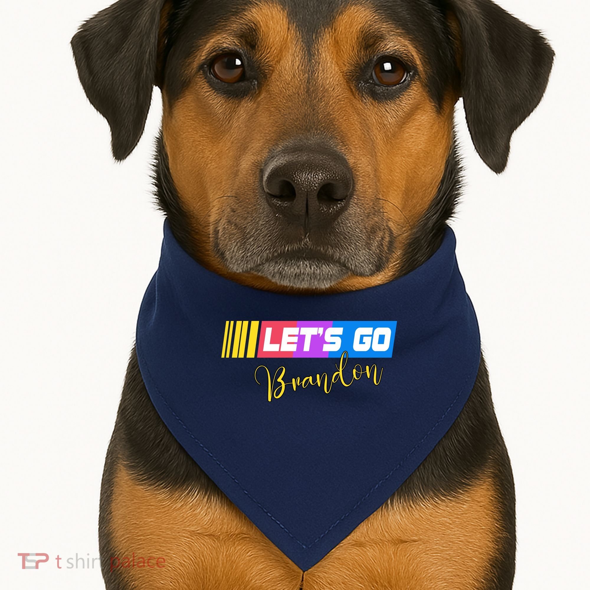 FJB Let's Go Brandon Anti Biden Chant Racing Logo USA-Made Doggie Bandana