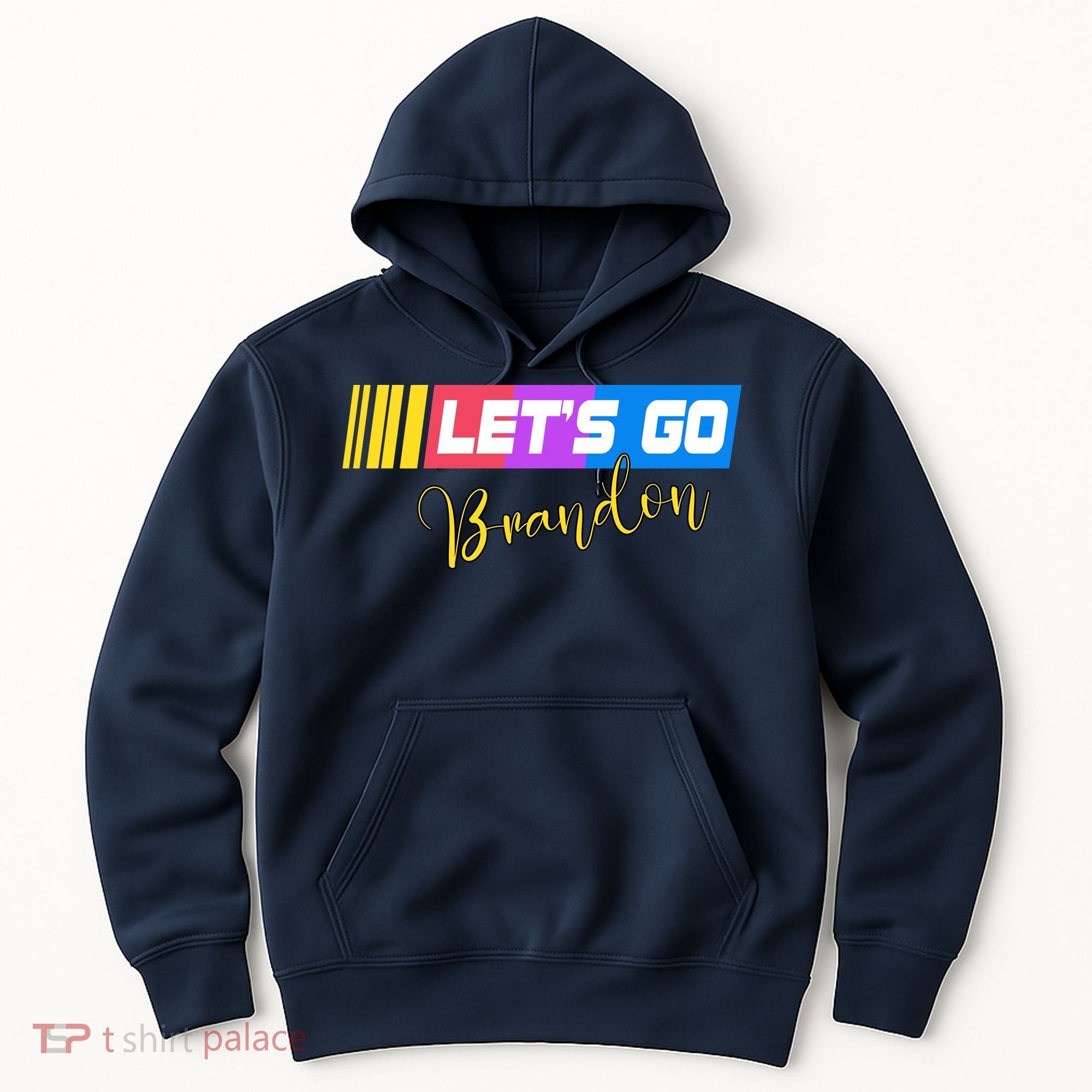 FJB Let's Go Brandon Anti Biden Chant Racing Logo Hoodie