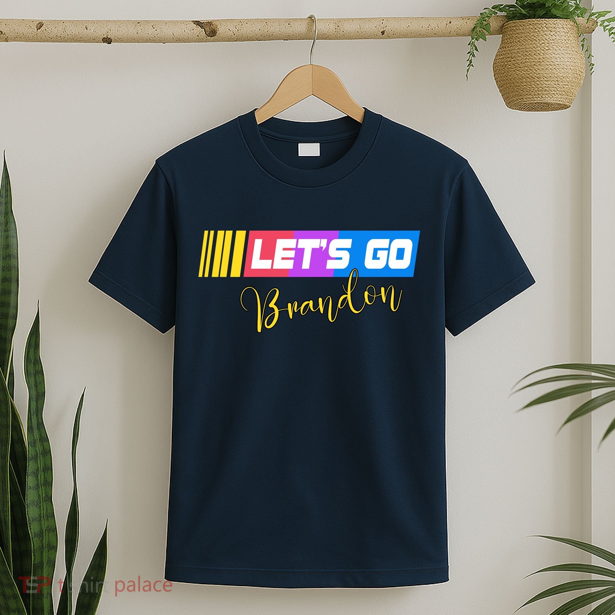 FJB Let's Go Brandon Anti Biden Chant Racing Logo T-Shirt