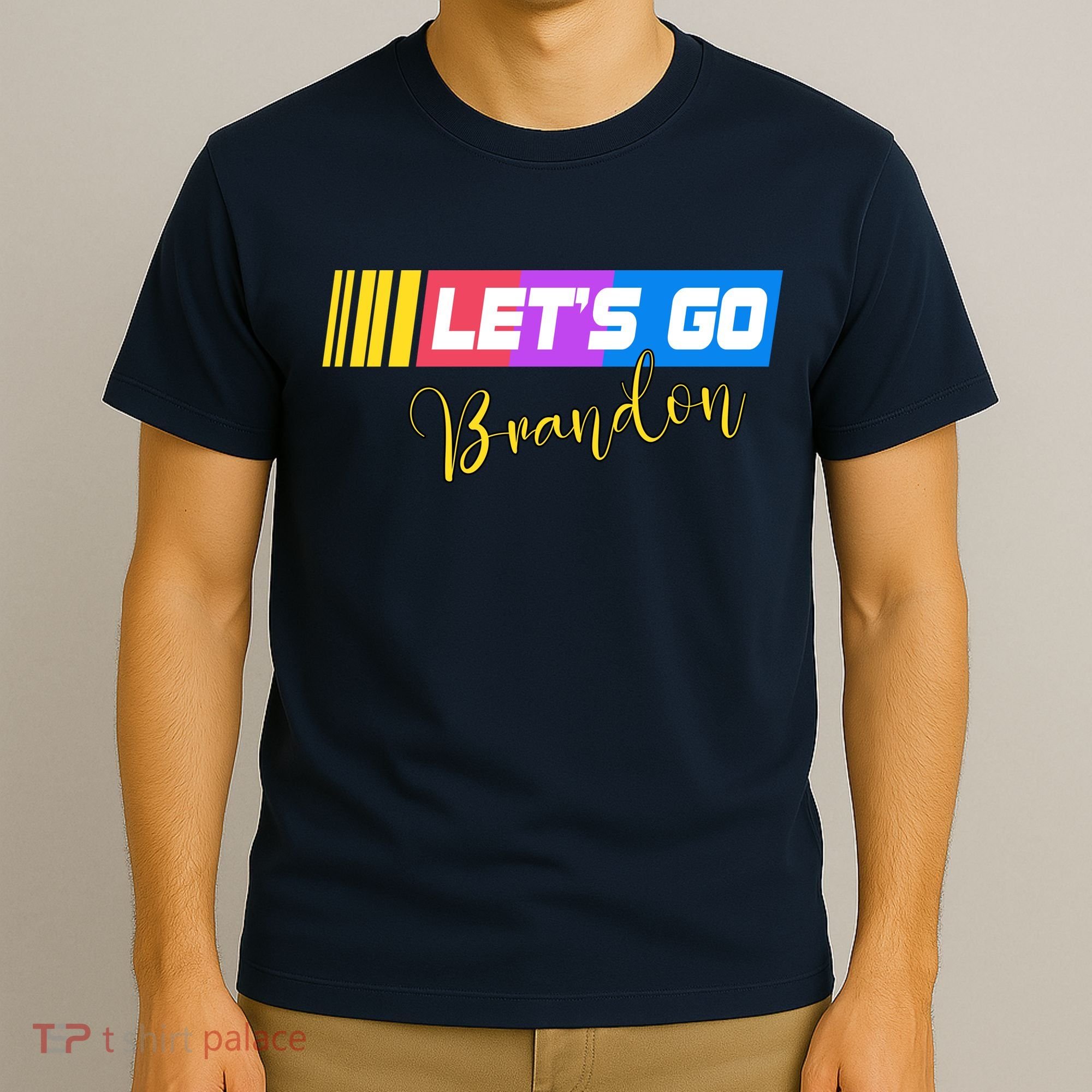 FJB Let's Go Brandon Anti Biden Chant Racing Logo T-Shirt
