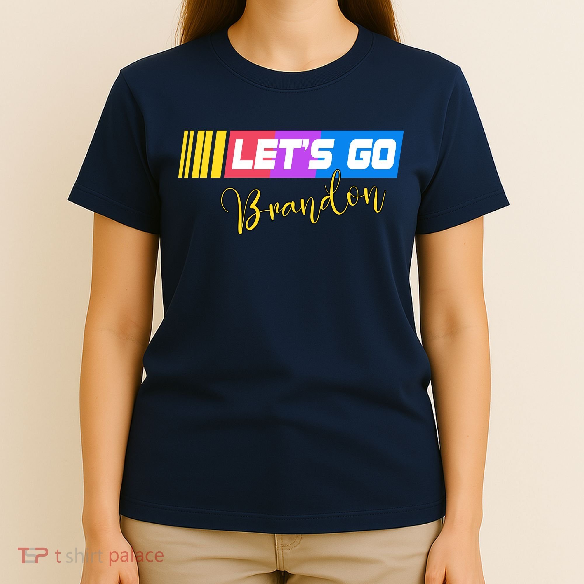 FJB Let's Go Brandon Anti Biden Chant Racing Logo T-Shirt