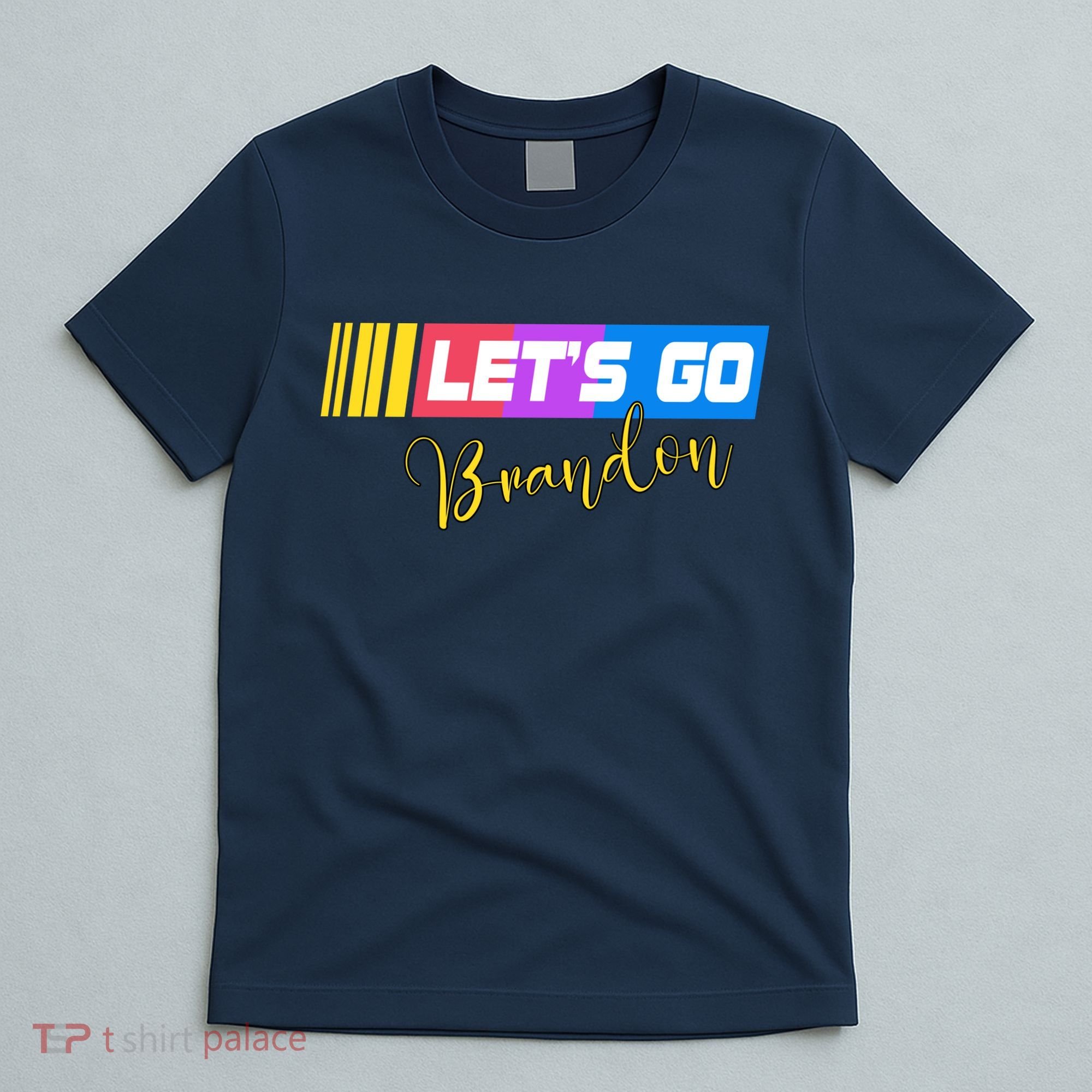 FJB Let's Go Brandon Anti Biden Chant Racing Logo T-Shirt