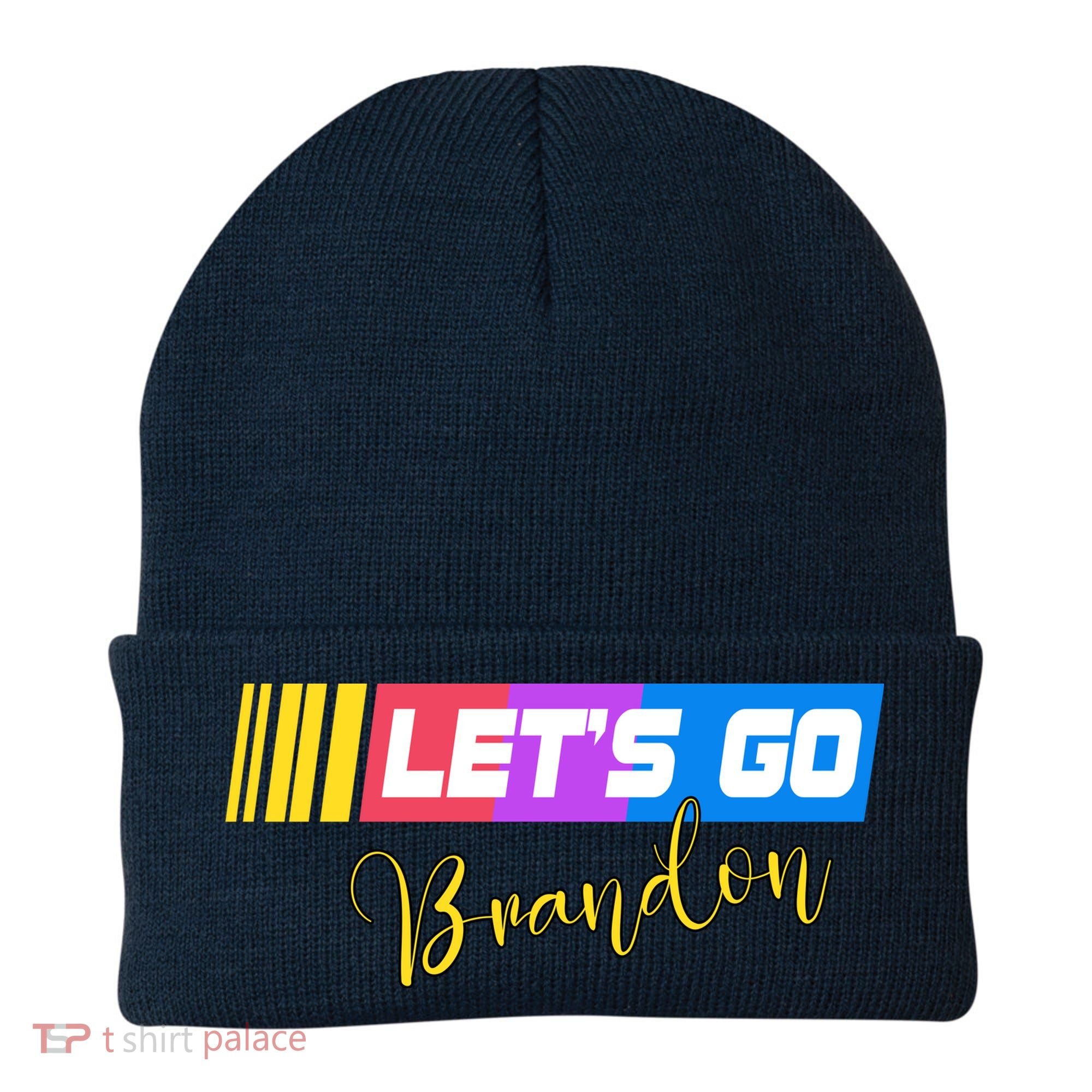 FJB Let's Go Brandon Anti Biden Chant Racing Logo Beanie