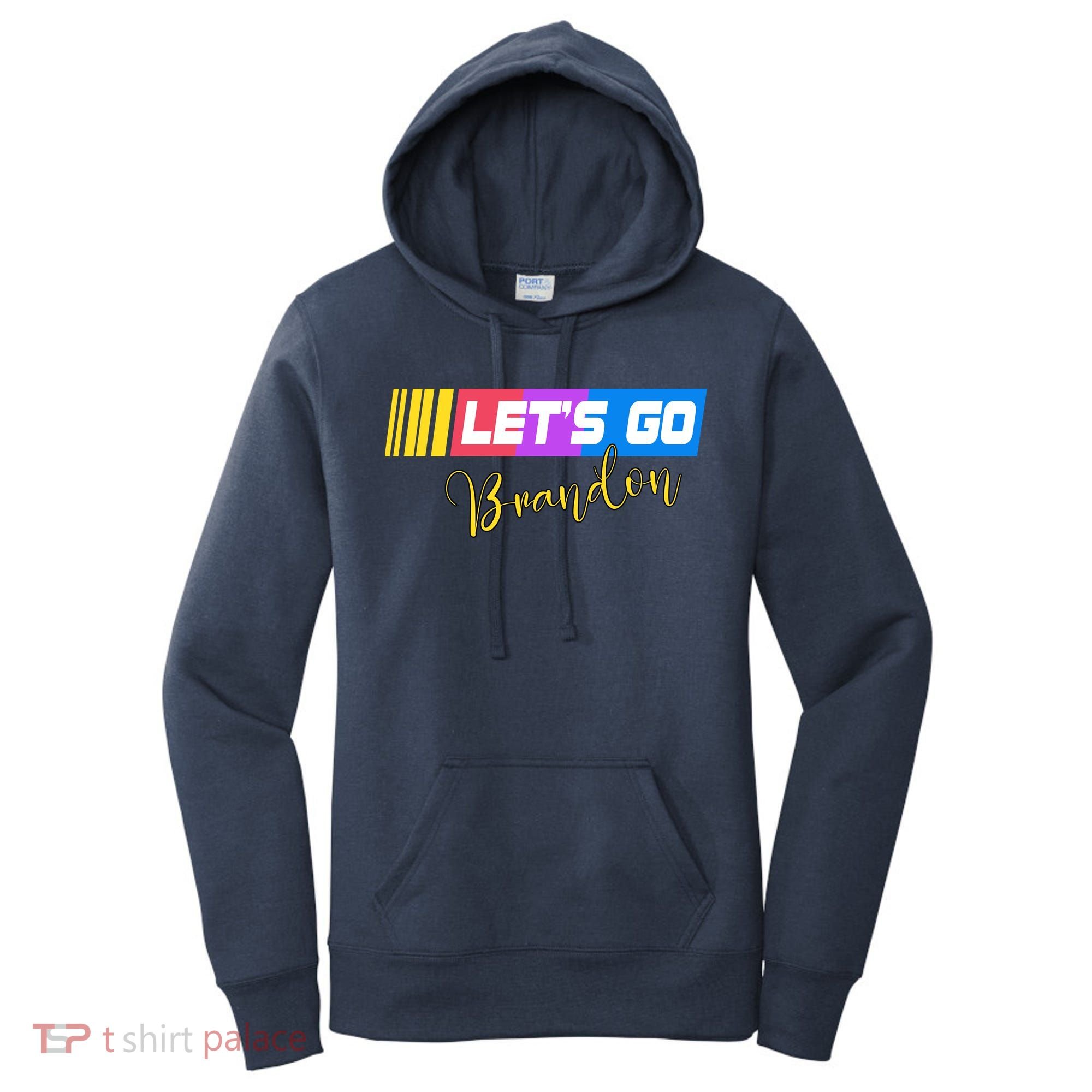 FJB Let's Go Brandon Anti Biden Chant Racing Logo Women's Hoodie
