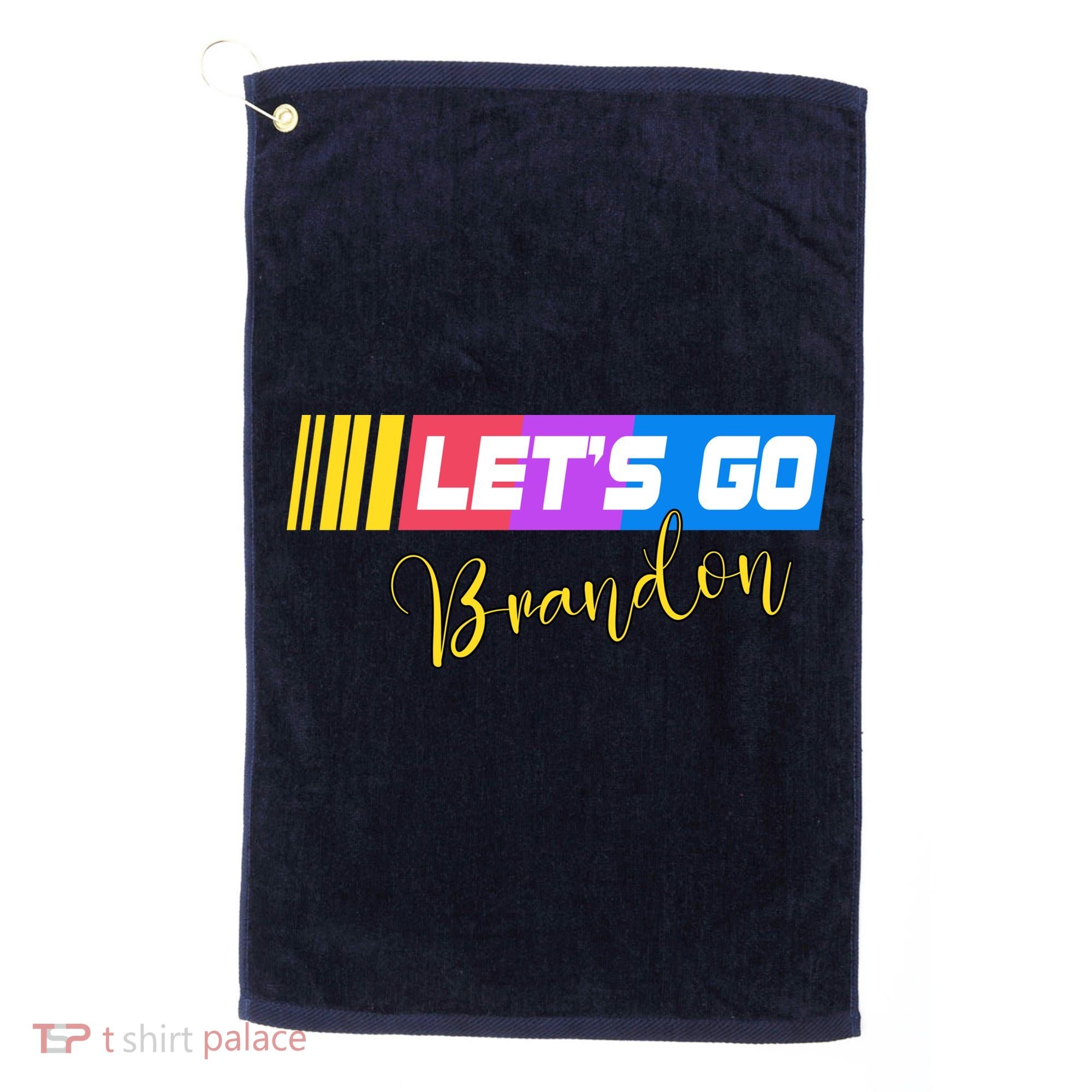 FJB Let's Go Brandon Anti Biden Chant Racing Logo Golf Towel
