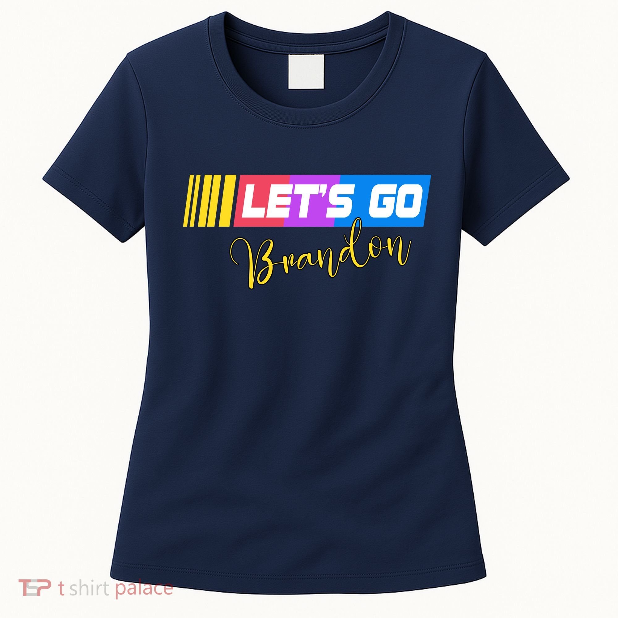 FJB Let's Go Brandon Anti Biden Chant Racing Logo Women's T-Shirt