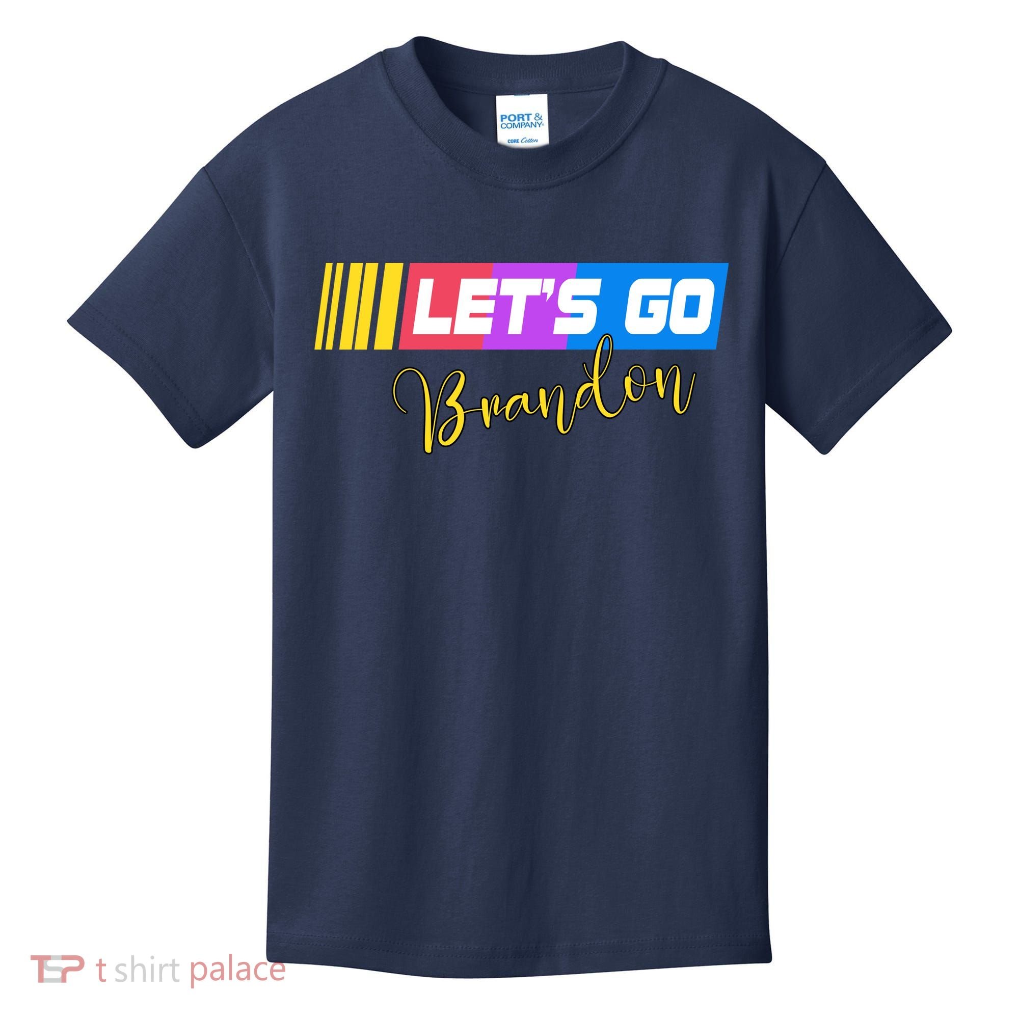 FJB Let's Go Brandon Anti Biden Chant Racing Logo Kids T-Shirt