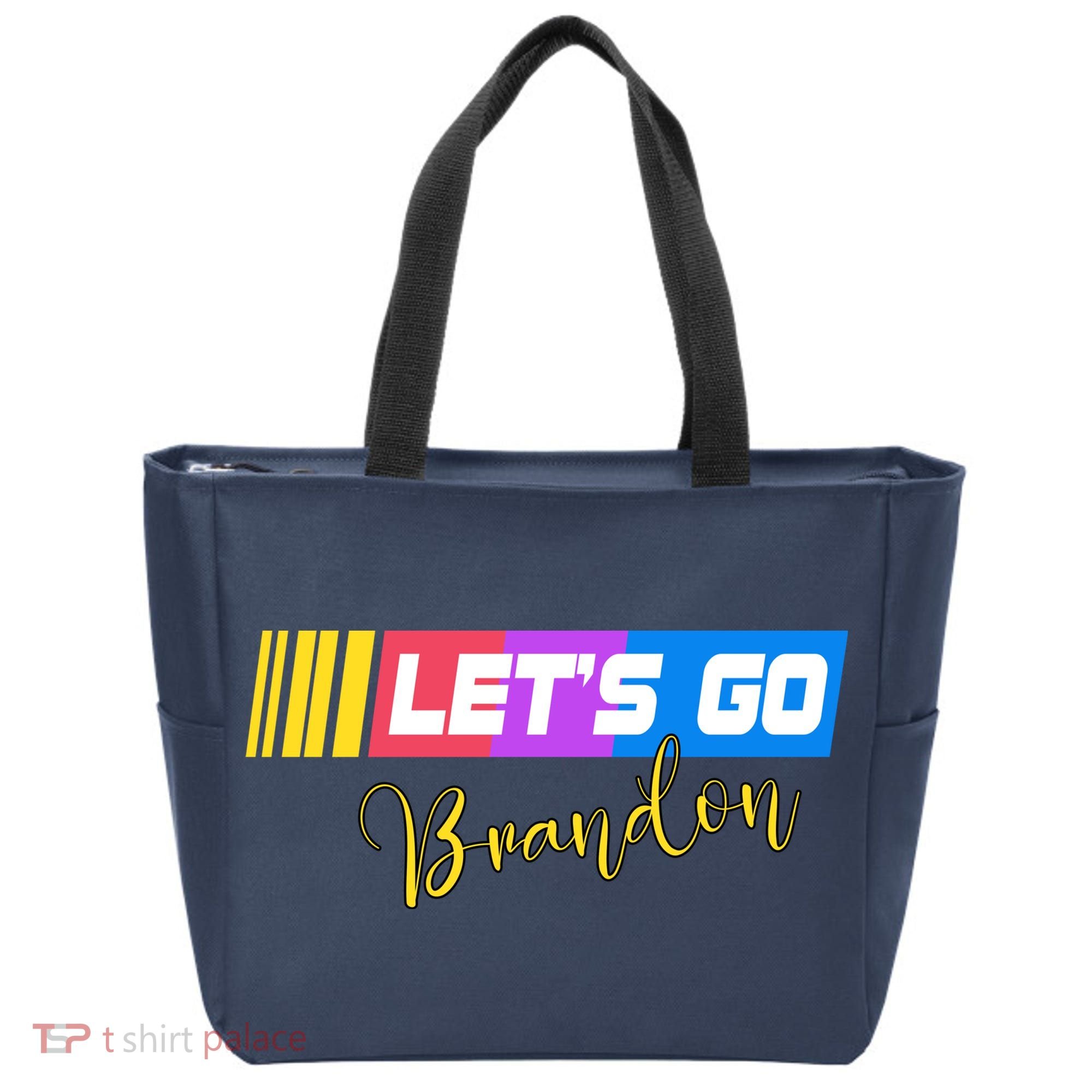 FJB Let's Go Brandon Anti Biden Chant Racing Logo Tote Bag