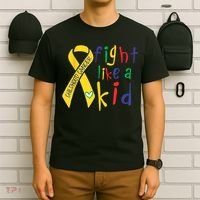 Fight Like Gold Ribbon Childhood Cancer Awareness T-Shirt thumb 6