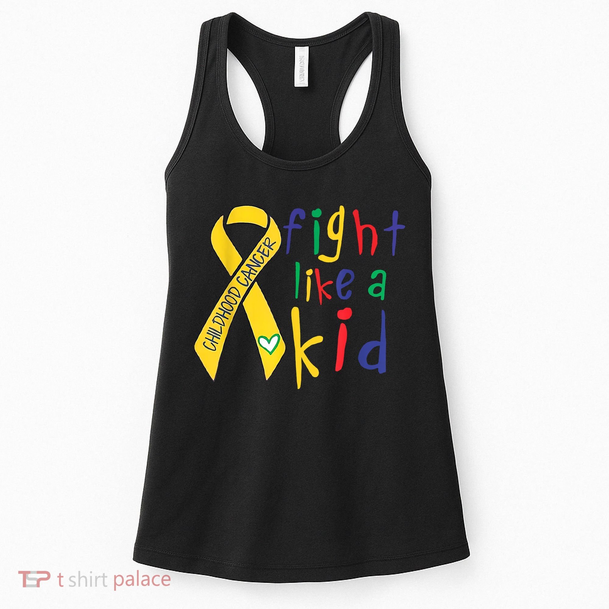Fight Like Gold Ribbon Childhood Cancer Awareness Women's Tank Top