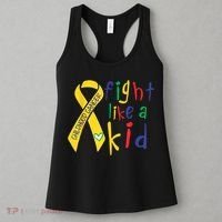 Fight Like Gold Ribbon Childhood Cancer Awareness Women's Tank Top thumb 3