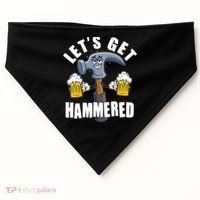 Funny Lets Get Hammered Drunk Hammer Beer Lover USA-Made Doggie Bandana thumb 0