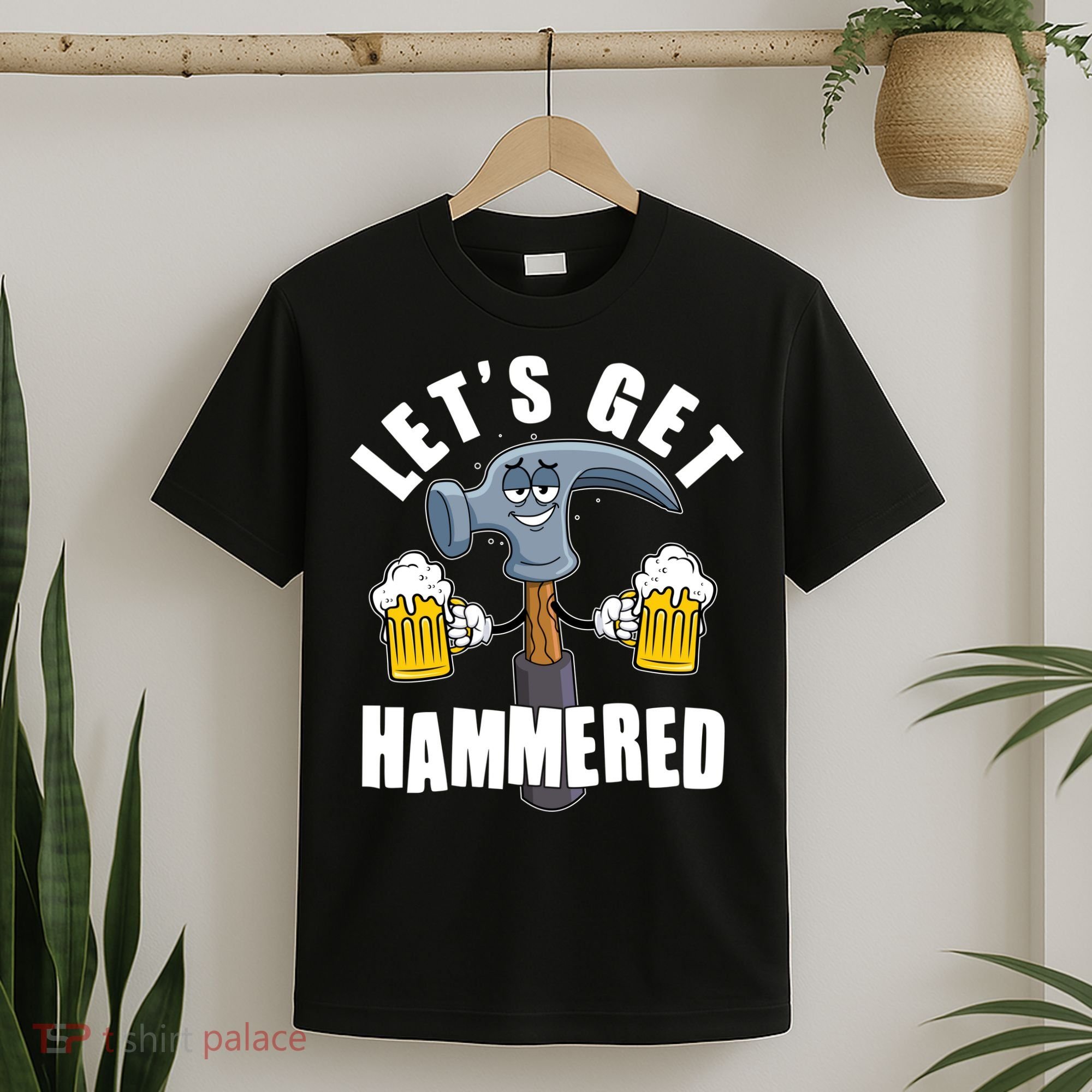Funny Lets Get Hammered Drunk Hammer Beer Lover T-Shirt