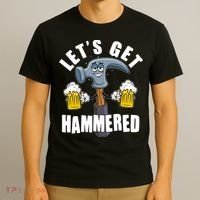 Funny Lets Get Hammered Drunk Hammer Beer Lover T-Shirt thumb 3