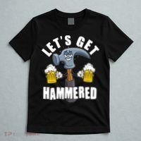 Funny Lets Get Hammered Drunk Hammer Beer Lover T-Shirt thumb 5