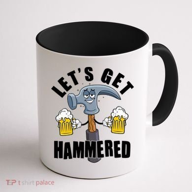 Funny Lets Get Hammered Drunk Hammer Beer Lover Coffee Mug back