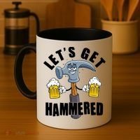 Funny Lets Get Hammered Drunk Hammer Beer Lover Coffee Mug thumb 4