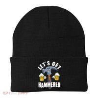 Funny Lets Get Hammered Drunk Hammer Beer Lover Beanie thumb 0