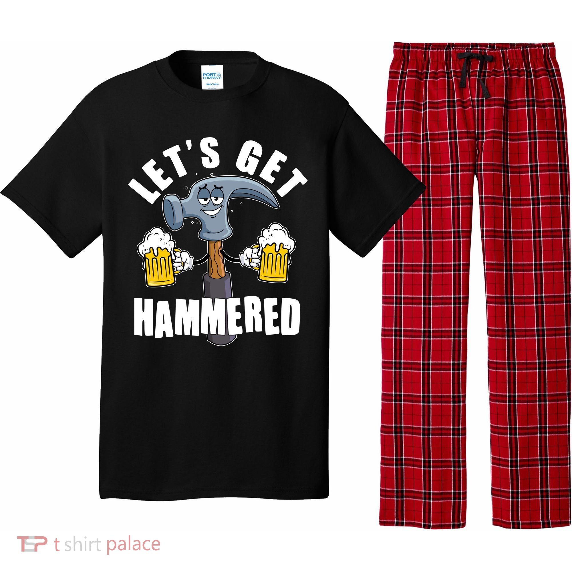 Funny Lets Get Hammered Drunk Hammer Beer Lover Pajama Set